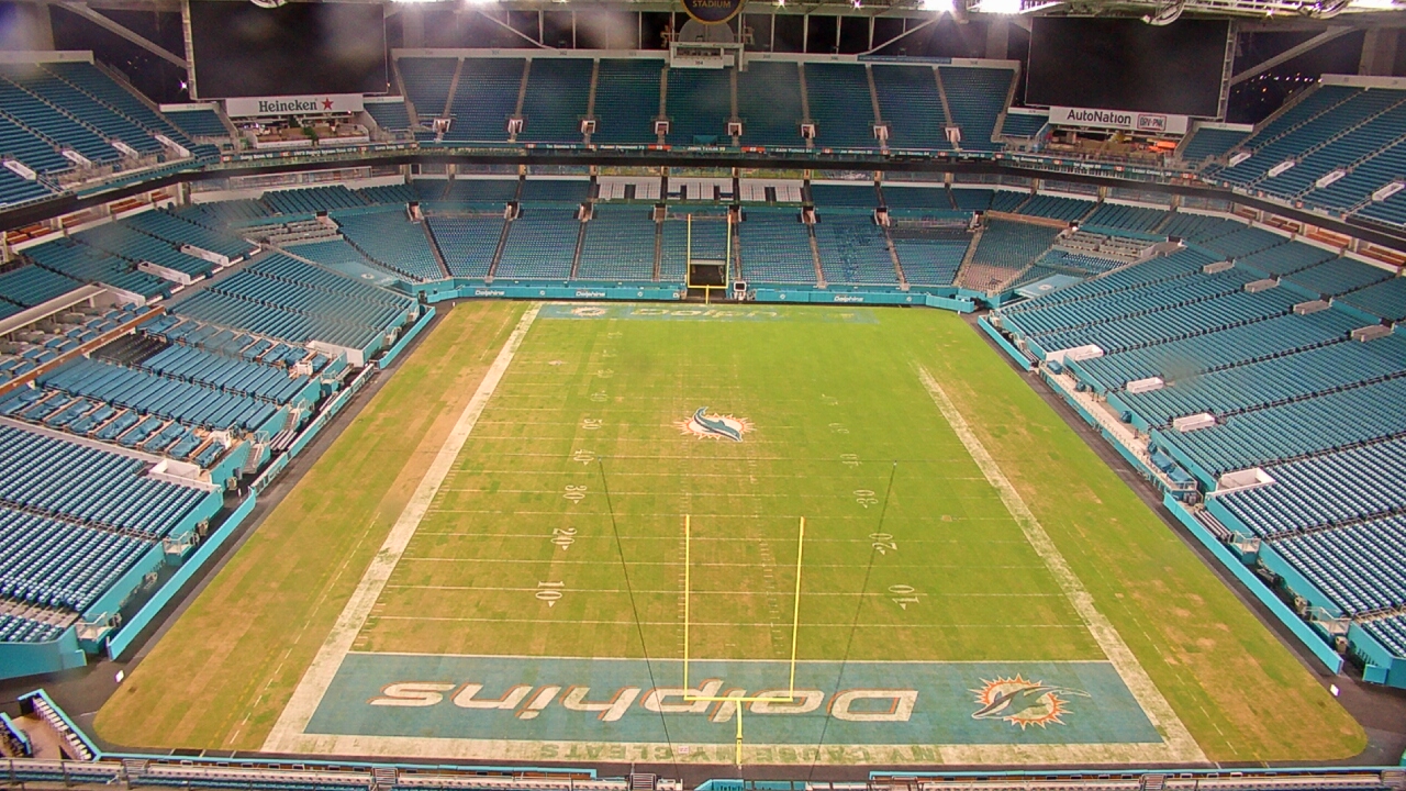 Thumbnail for current weather camera view from Hard Rock Stadium (east lot) in Miami Gardens, Florida