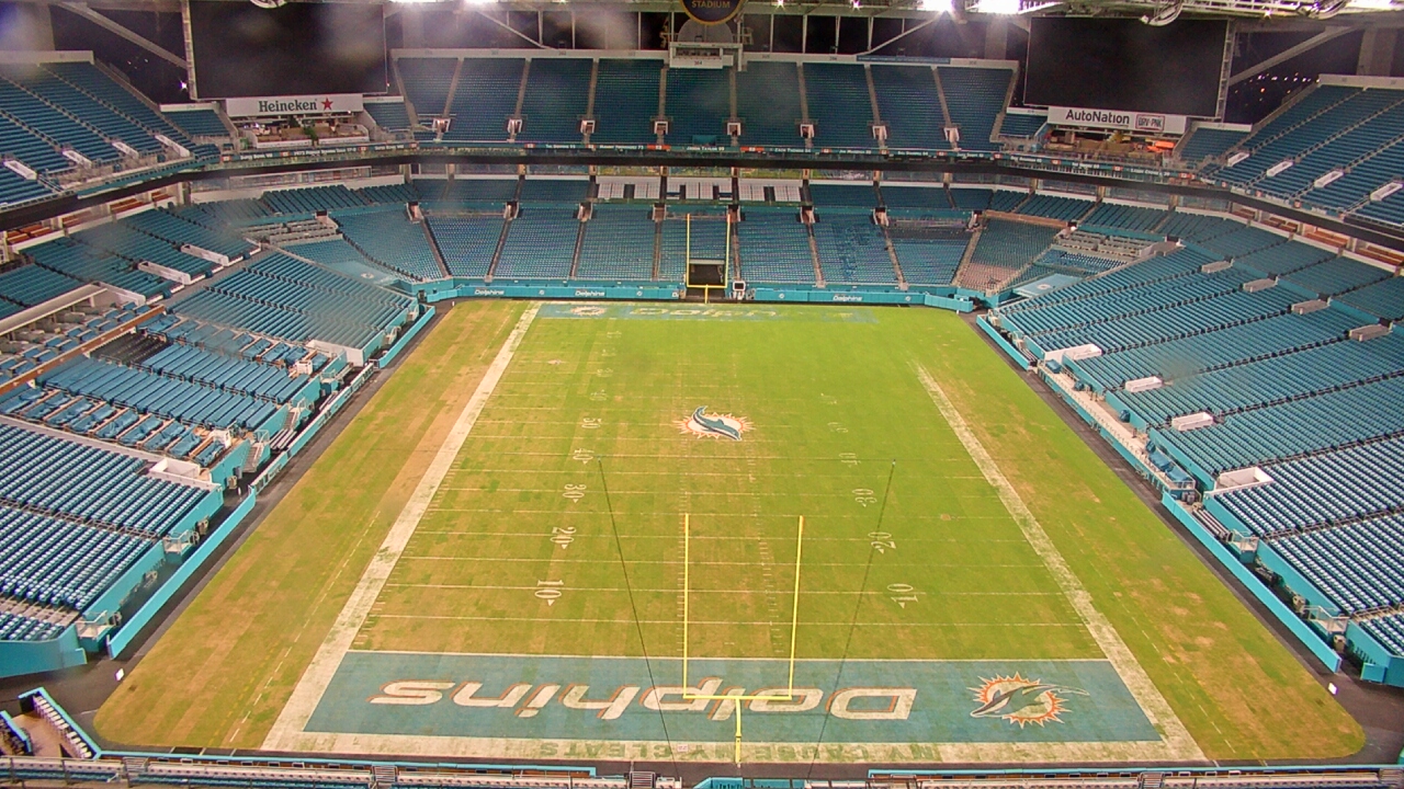 Thumbnail for current weather camera view from Hard Rock Stadium (east lot) in Miami Gardens, Florida