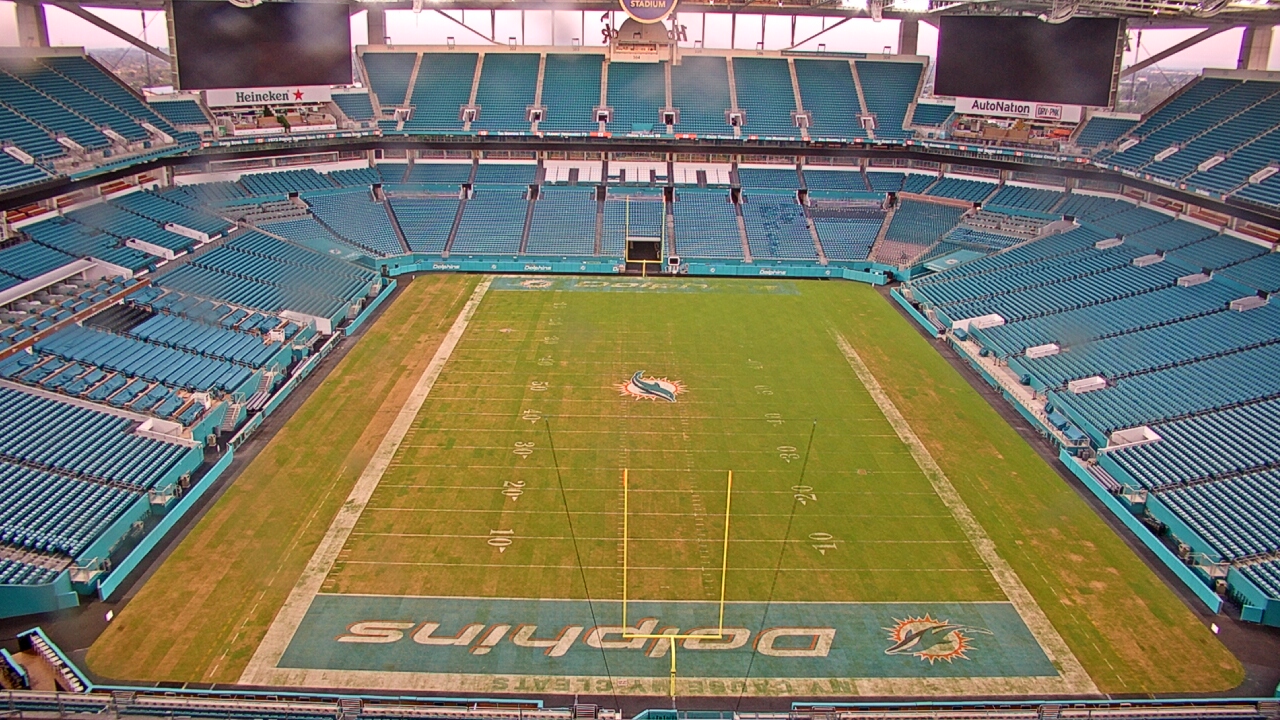 Thumbnail for current weather camera view from Hard Rock Stadium (east lot) in Miami Gardens, Florida