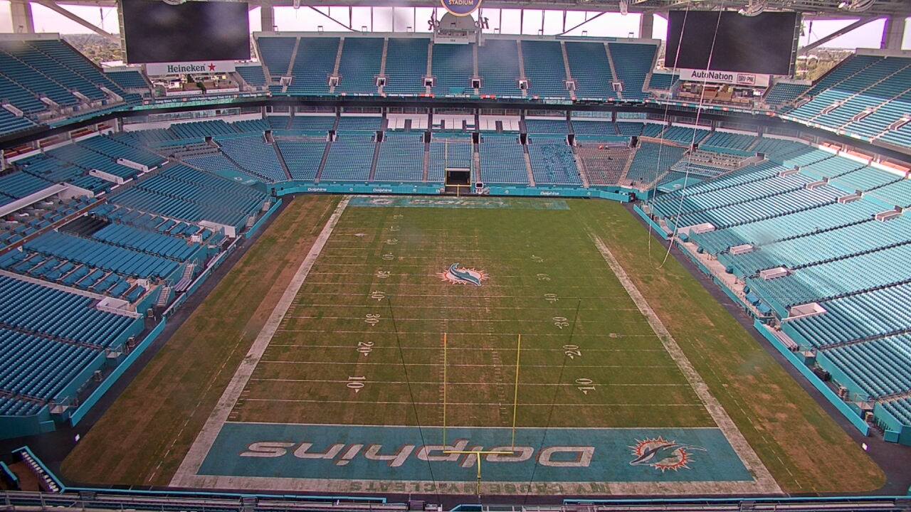 Thumbnail for current weather camera view from Hard Rock Stadium (east lot) in Miami Gardens, Florida