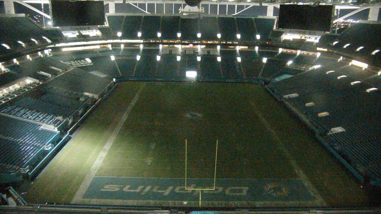 Thumbnail for current weather camera view from Hard Rock Stadium (east lot) in Miami Gardens, Florida