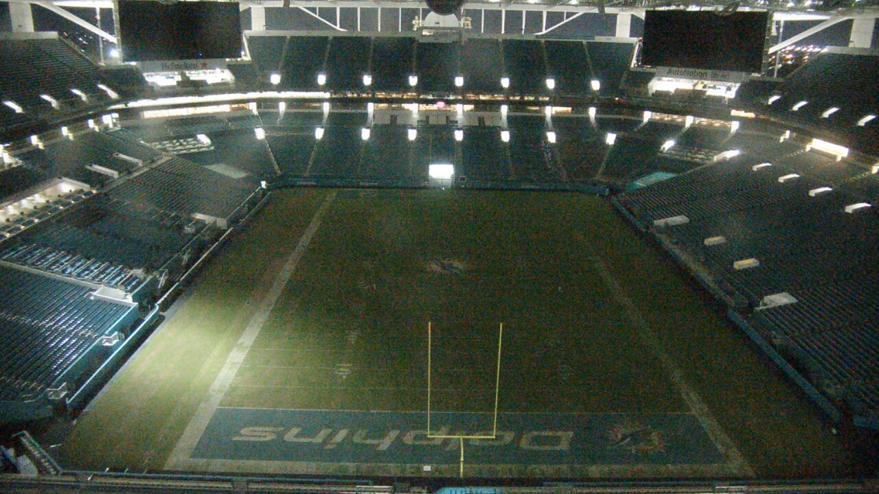 Thumbnail for current weather camera view from Hard Rock Stadium (east lot) in Miami Gardens, Florida