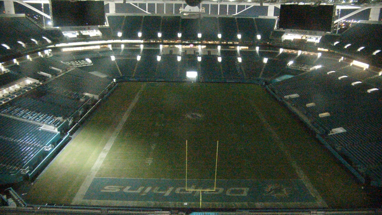 Thumbnail for current weather camera view from Hard Rock Stadium (east lot) in Miami Gardens, Florida