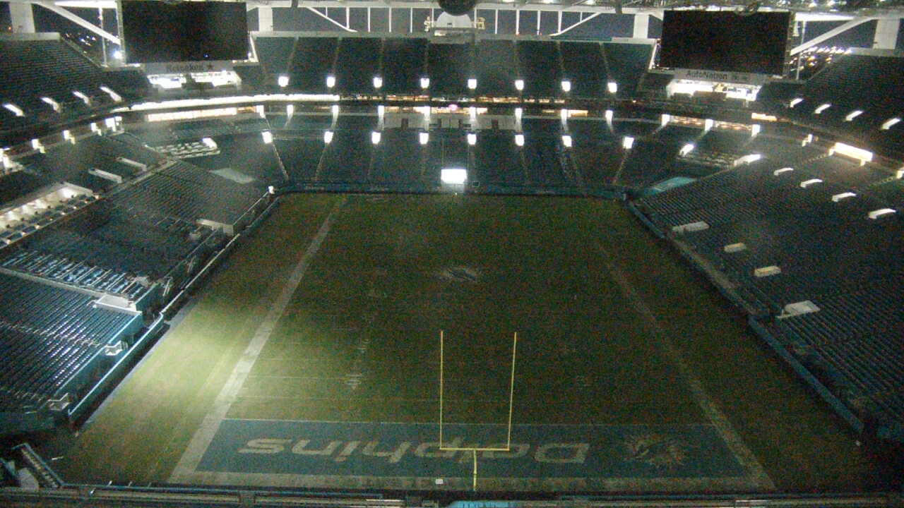 Thumbnail for current weather camera view from Hard Rock Stadium (east lot) in Miami Gardens, Florida