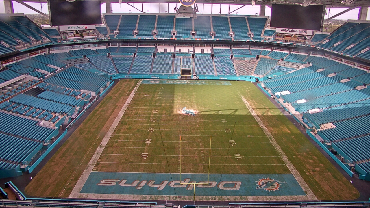 Thumbnail for current weather camera view from Hard Rock Stadium (east lot) in Miami Gardens, Florida