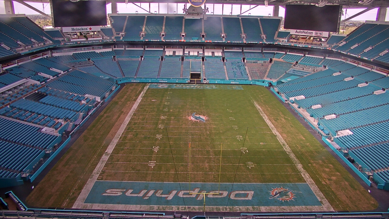 Thumbnail for current weather camera view from Hard Rock Stadium (east lot) in Miami Gardens, Florida