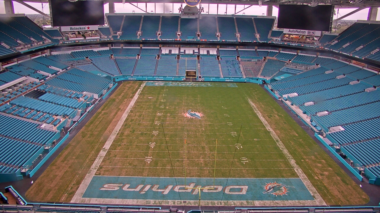 Thumbnail for current weather camera view from Hard Rock Stadium (east lot) in Miami Gardens, Florida