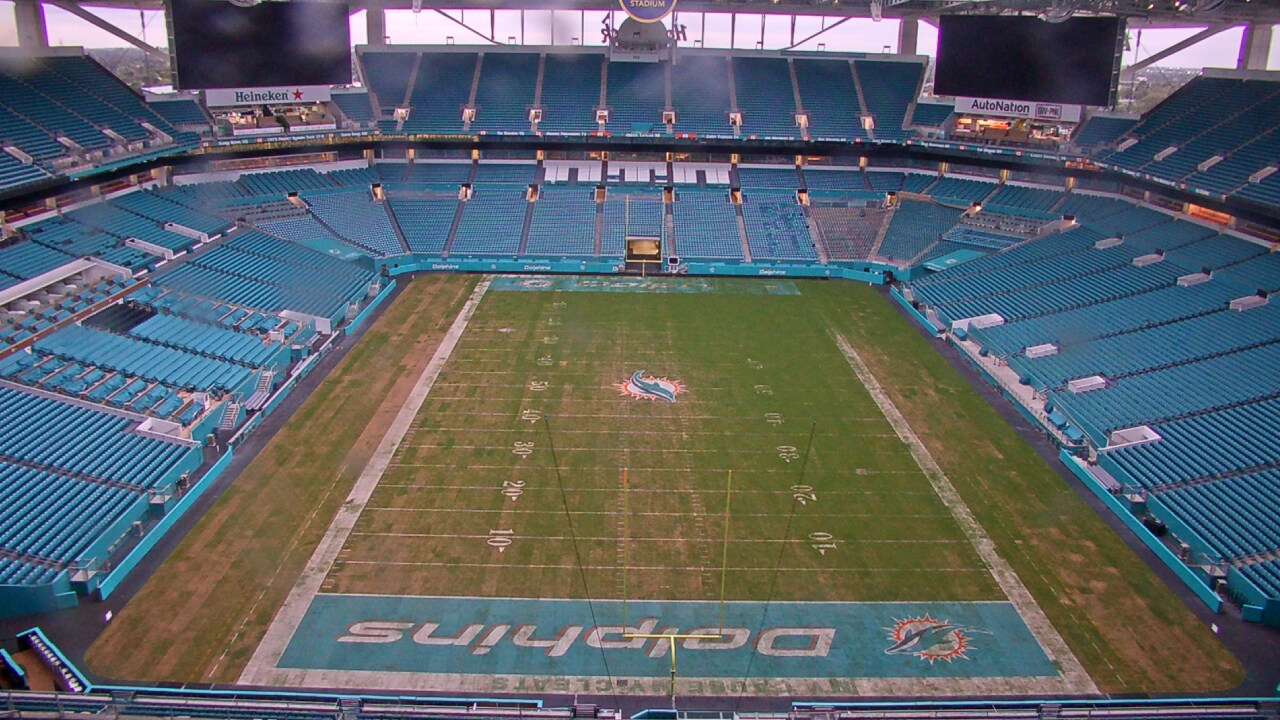 Thumbnail for current weather camera view from Hard Rock Stadium (east lot) in Miami Gardens, Florida