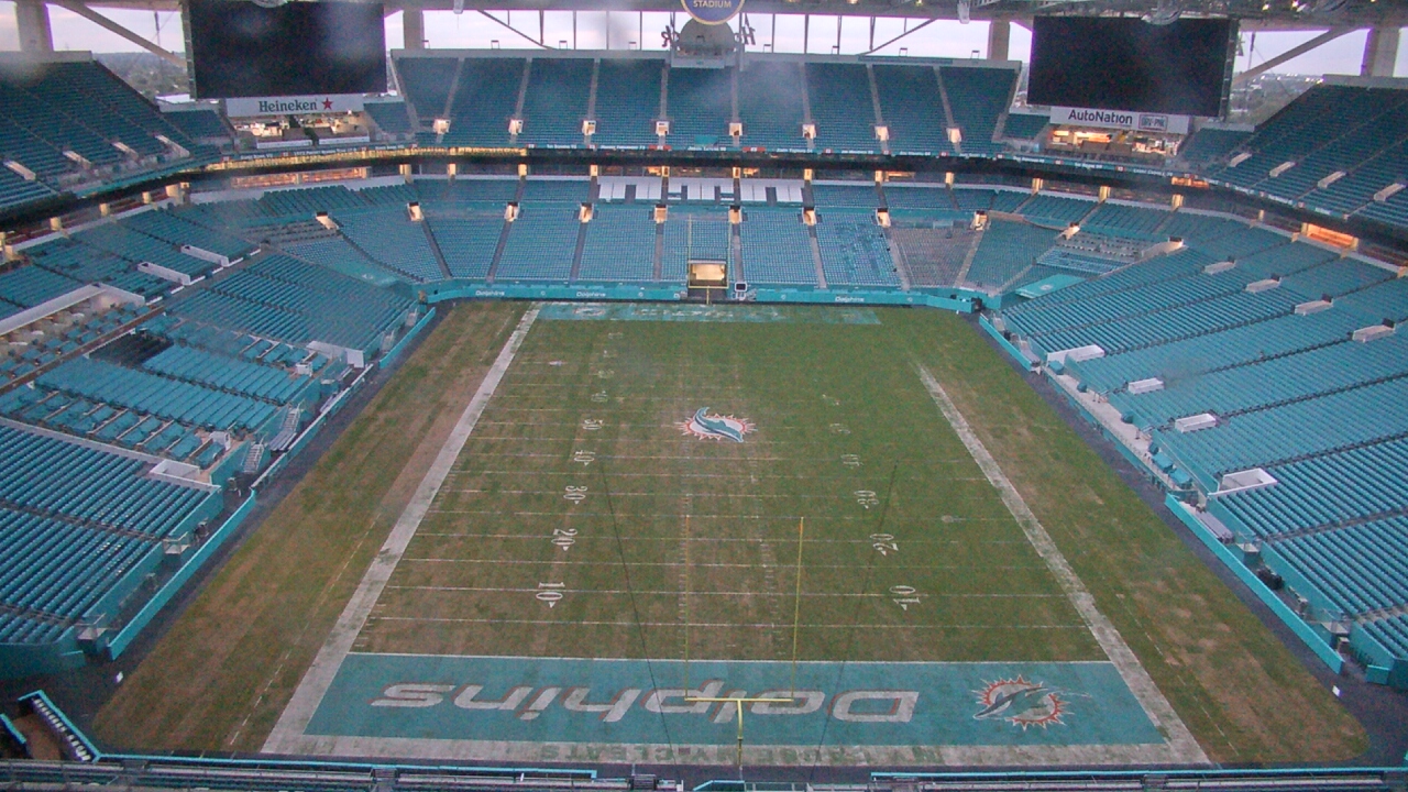 Thumbnail for current weather camera view from Hard Rock Stadium (east lot) in Miami Gardens, Florida