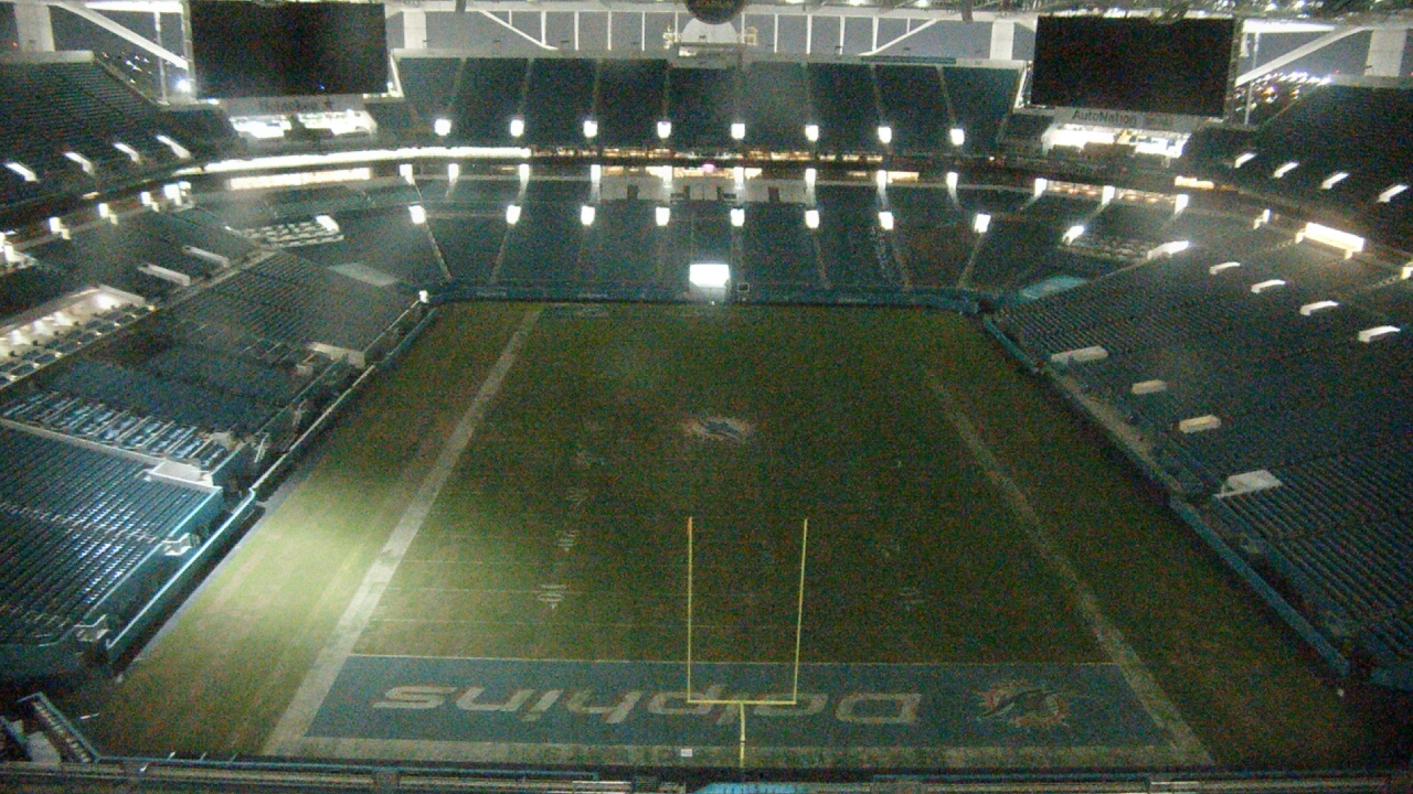 Thumbnail for current weather camera view from Hard Rock Stadium (east lot) in Miami Gardens, Florida