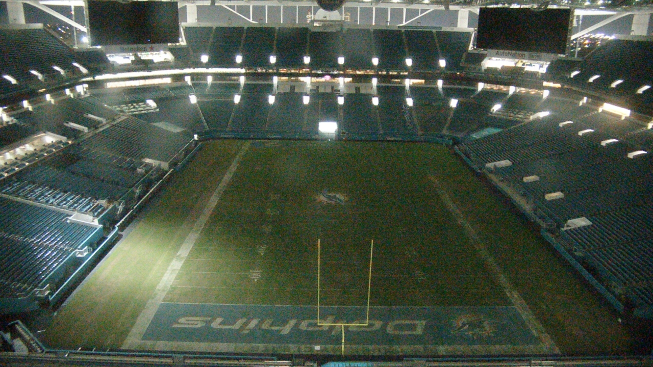 Thumbnail for current weather camera view from Hard Rock Stadium (east lot) in Miami Gardens, Florida