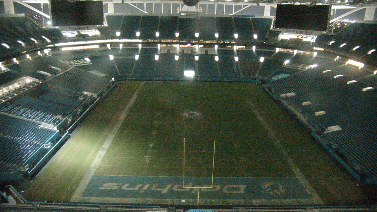 Thumbnail for current weather camera view from Hard Rock Stadium (east lot) in Miami Gardens, Florida