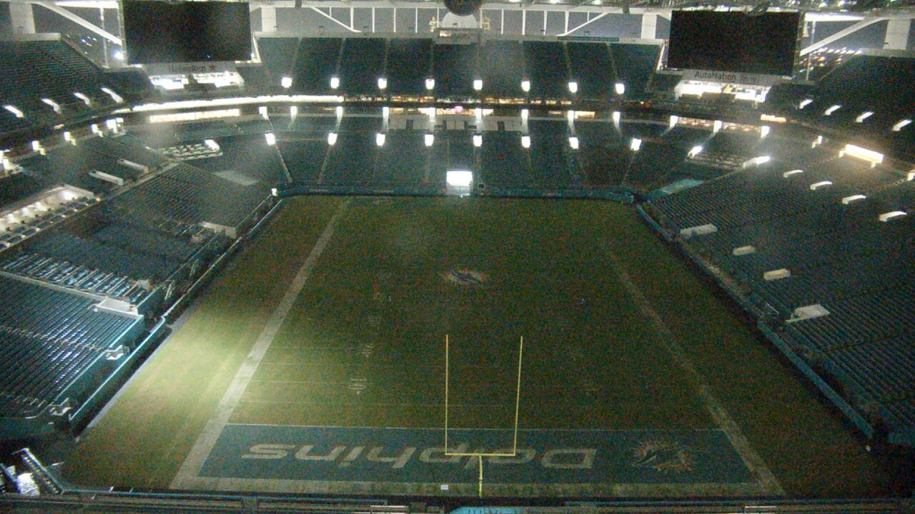 Thumbnail for current weather camera view from Hard Rock Stadium (east lot) in Miami Gardens, Florida