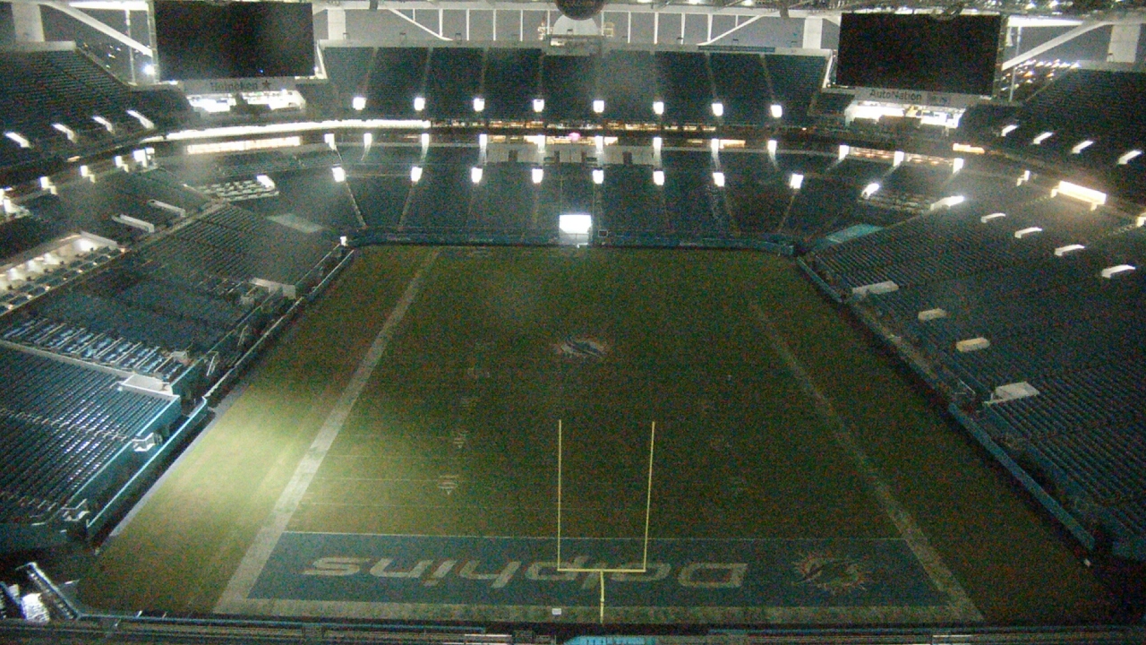 Thumbnail for current weather camera view from Hard Rock Stadium (east lot) in Miami Gardens, Florida