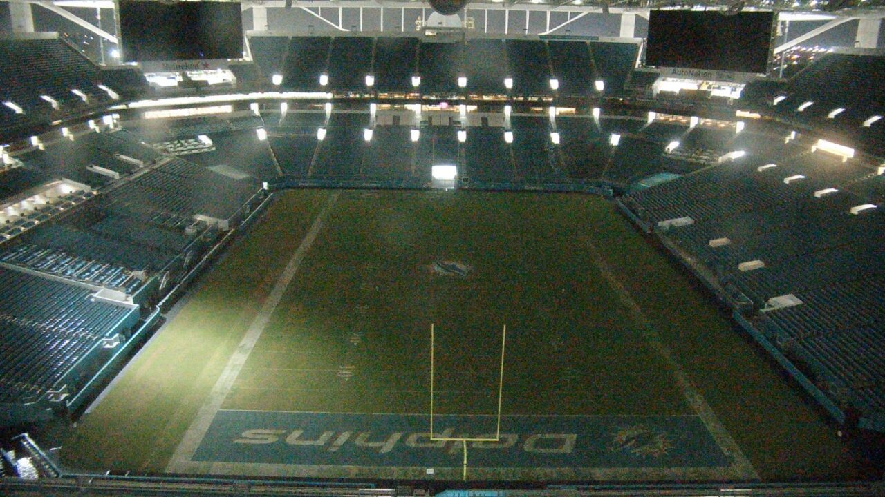 Thumbnail for current weather camera view from Hard Rock Stadium (east lot) in Miami Gardens, Florida