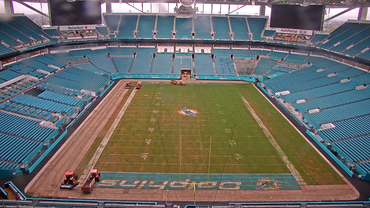 Thumbnail for current weather camera view from Hard Rock Stadium (east lot) in Miami Gardens, Florida