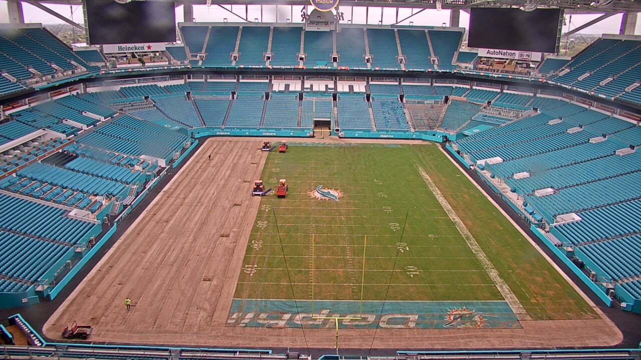 Thumbnail for current weather camera view from Hard Rock Stadium (east lot) in Miami Gardens, Florida