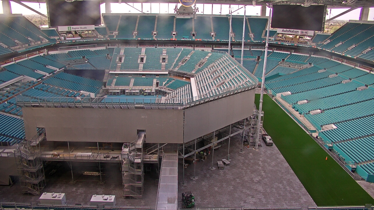 Thumbnail for current weather camera view from Hard Rock Stadium (east lot) in Miami Gardens, Florida