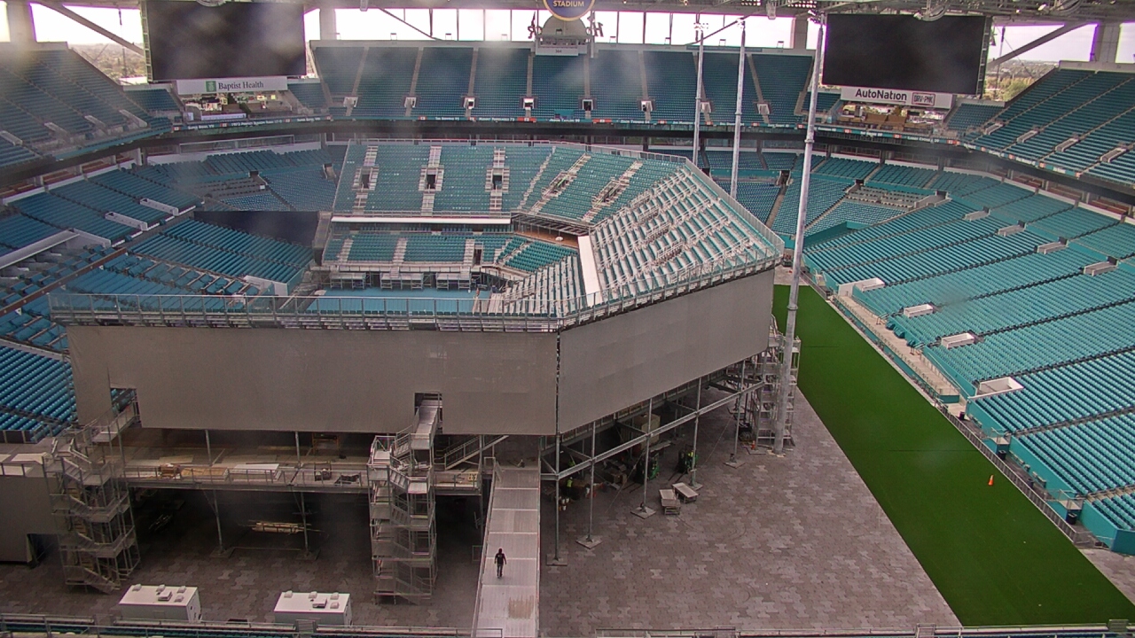 Thumbnail for current weather camera view from Hard Rock Stadium (east lot) in Miami Gardens, Florida