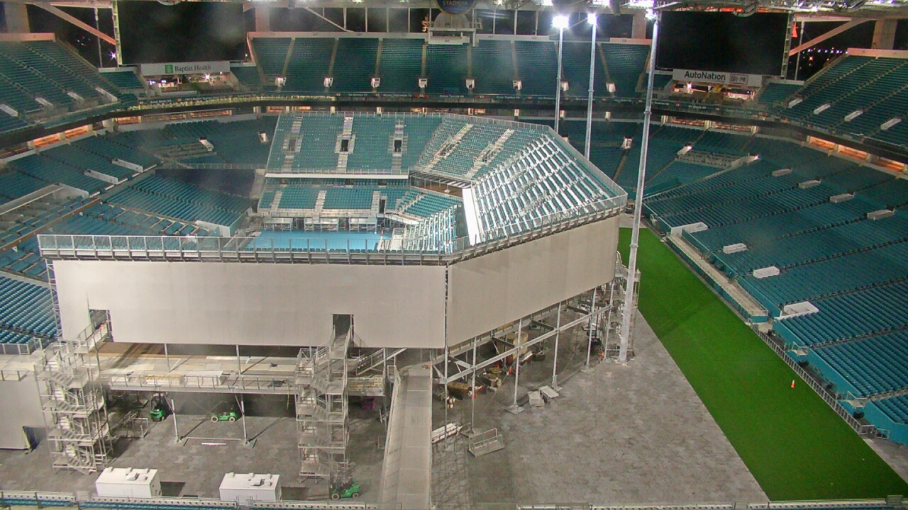 Thumbnail for current weather camera view from Hard Rock Stadium (east lot) in Miami Gardens, Florida