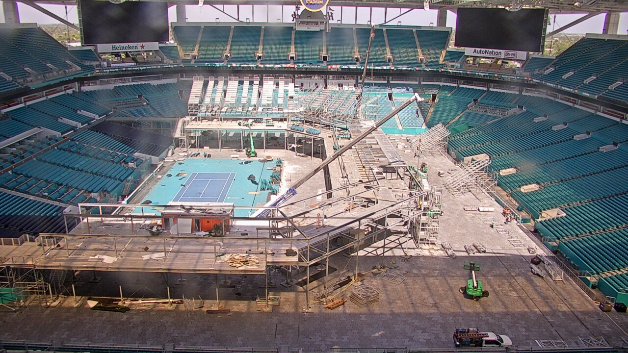 Thumbnail for current weather camera view from Hard Rock Stadium (east lot) in Miami Gardens, Florida