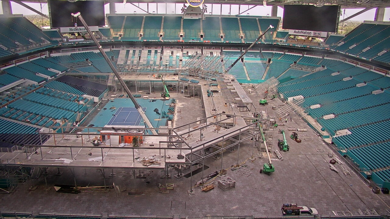 Thumbnail for current weather camera view from Hard Rock Stadium (east lot) in Miami Gardens, Florida