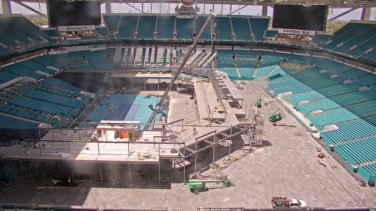 Thumbnail for current weather camera view from Hard Rock Stadium (east lot) in Miami Gardens, Florida