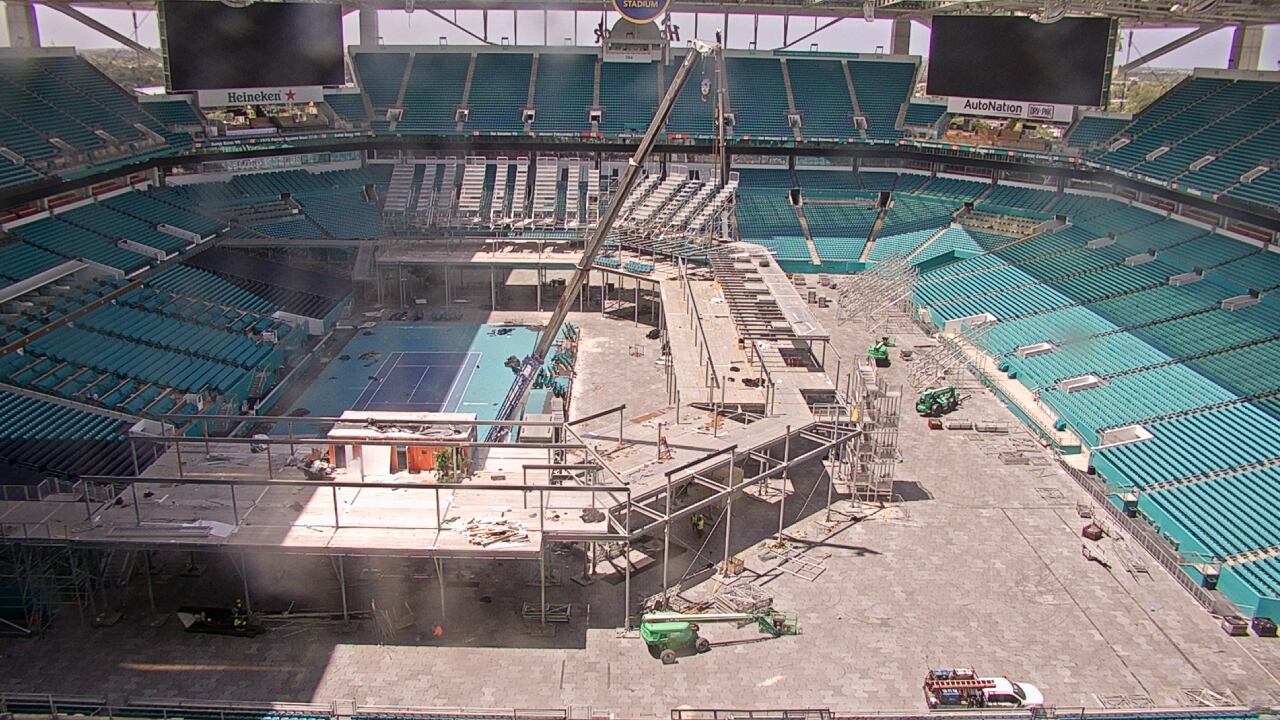 Thumbnail for current weather camera view from Hard Rock Stadium (east lot) in Miami Gardens, Florida