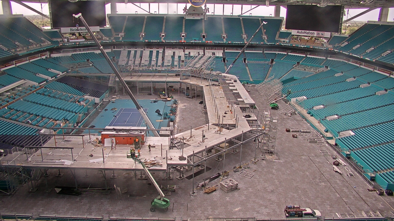 Thumbnail for current weather camera view from Hard Rock Stadium (east lot) in Miami Gardens, Florida
