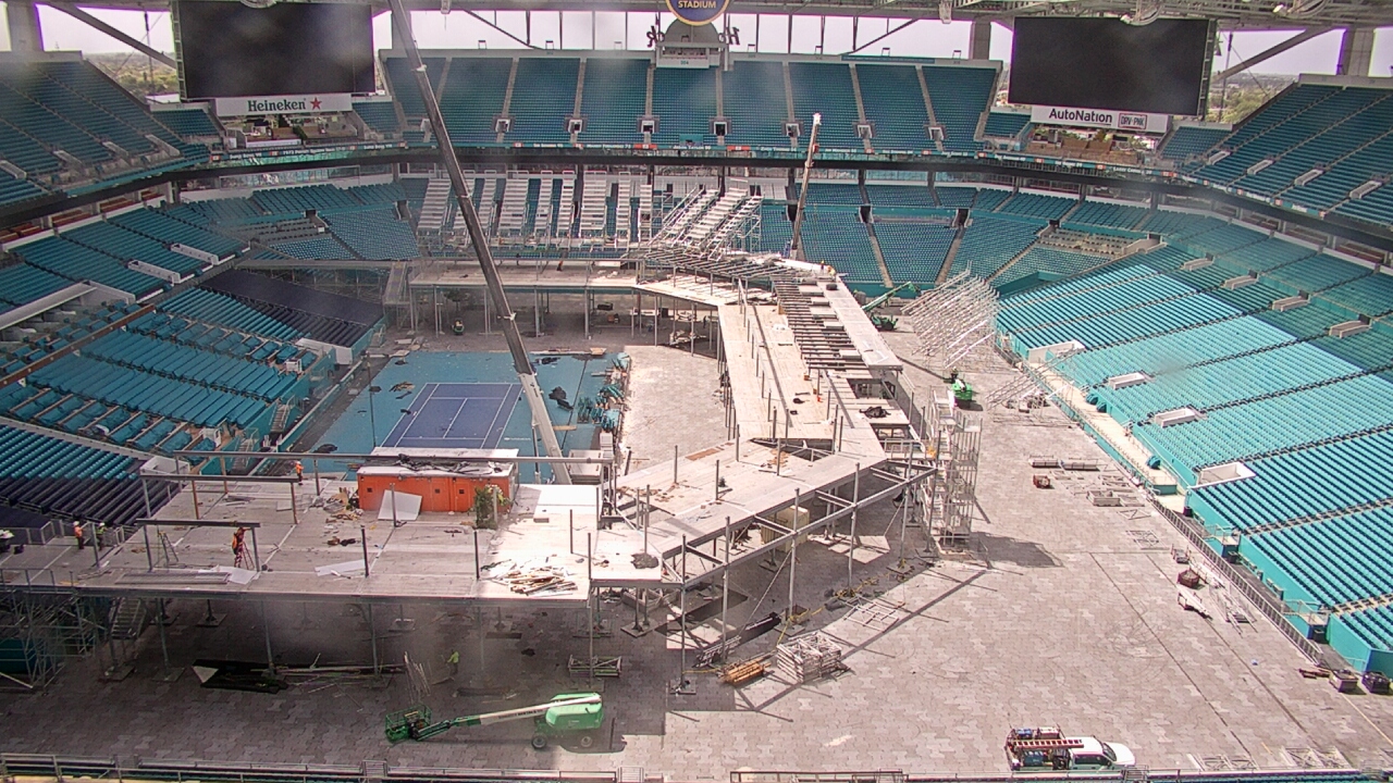 Thumbnail for current weather camera view from Hard Rock Stadium (east lot) in Miami Gardens, Florida