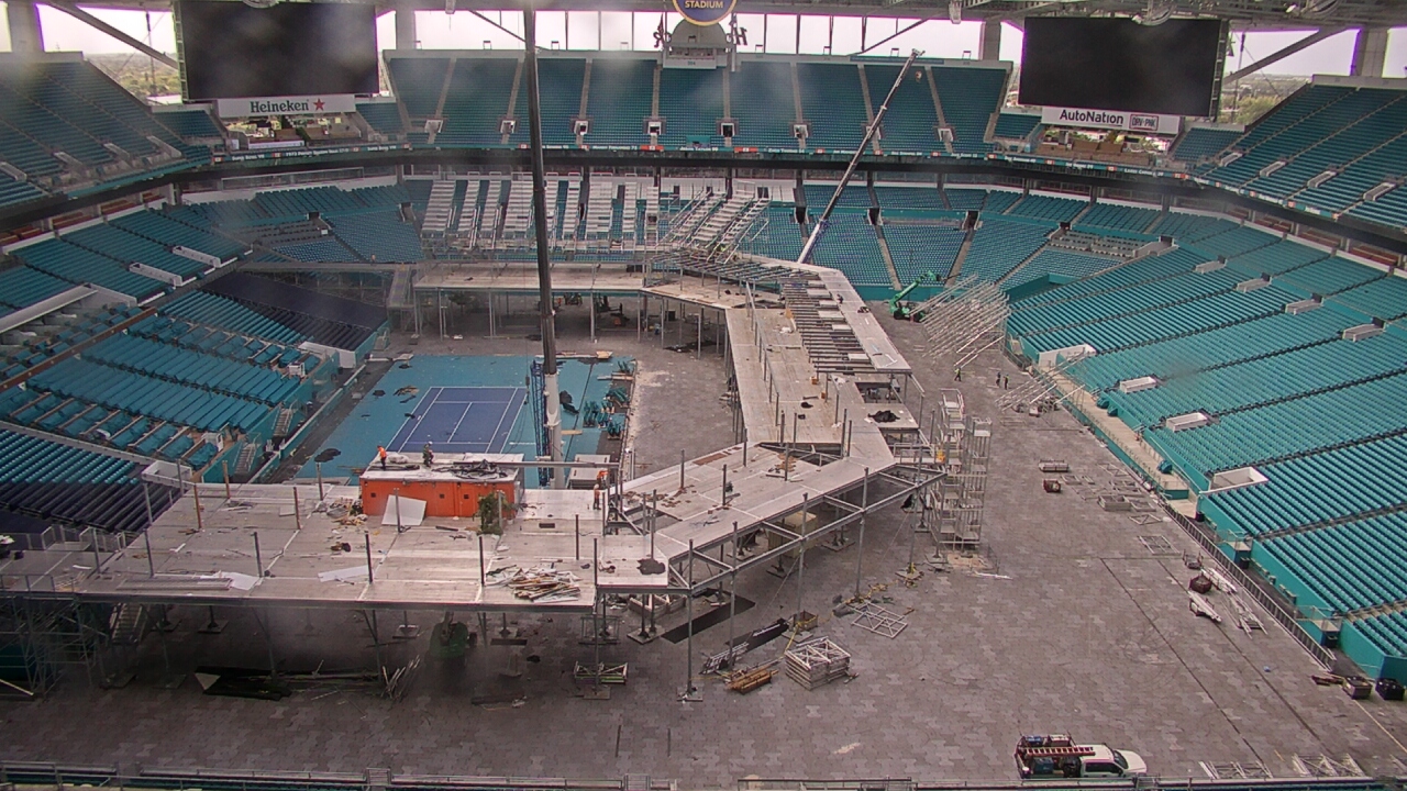 Thumbnail for current weather camera view from Hard Rock Stadium (east lot) in Miami Gardens, Florida