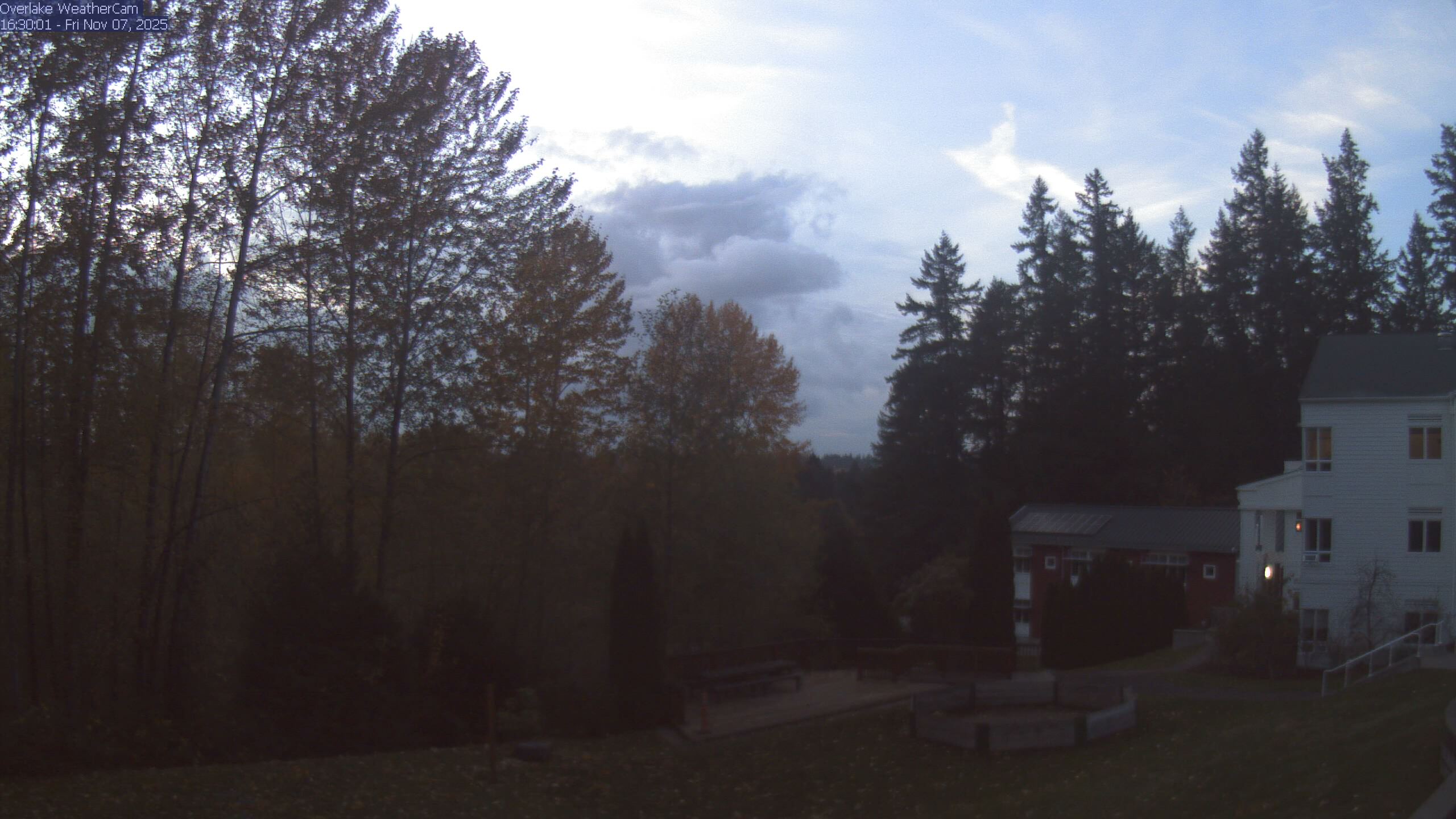 Thumbnail for current weather camera view from The Overlake School in Redmond, Washington