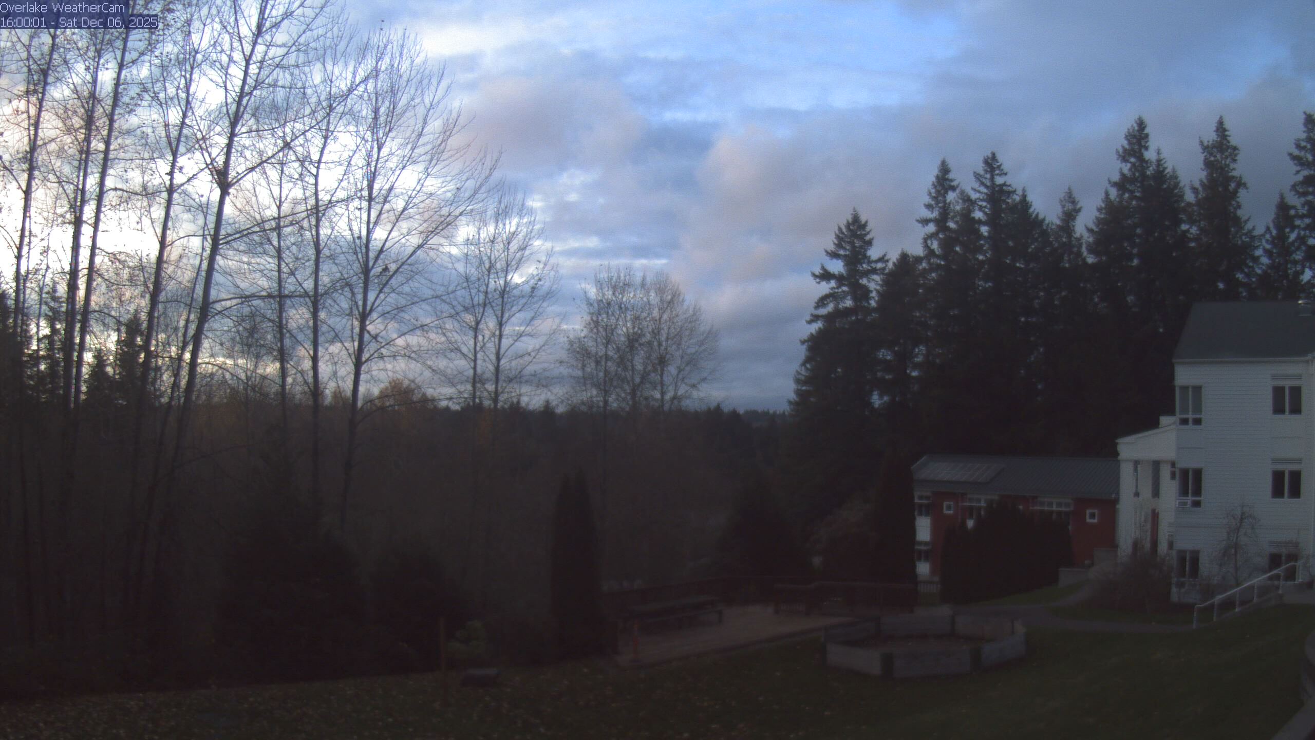 Thumbnail for current weather camera view from The Overlake School in Redmond, Washington