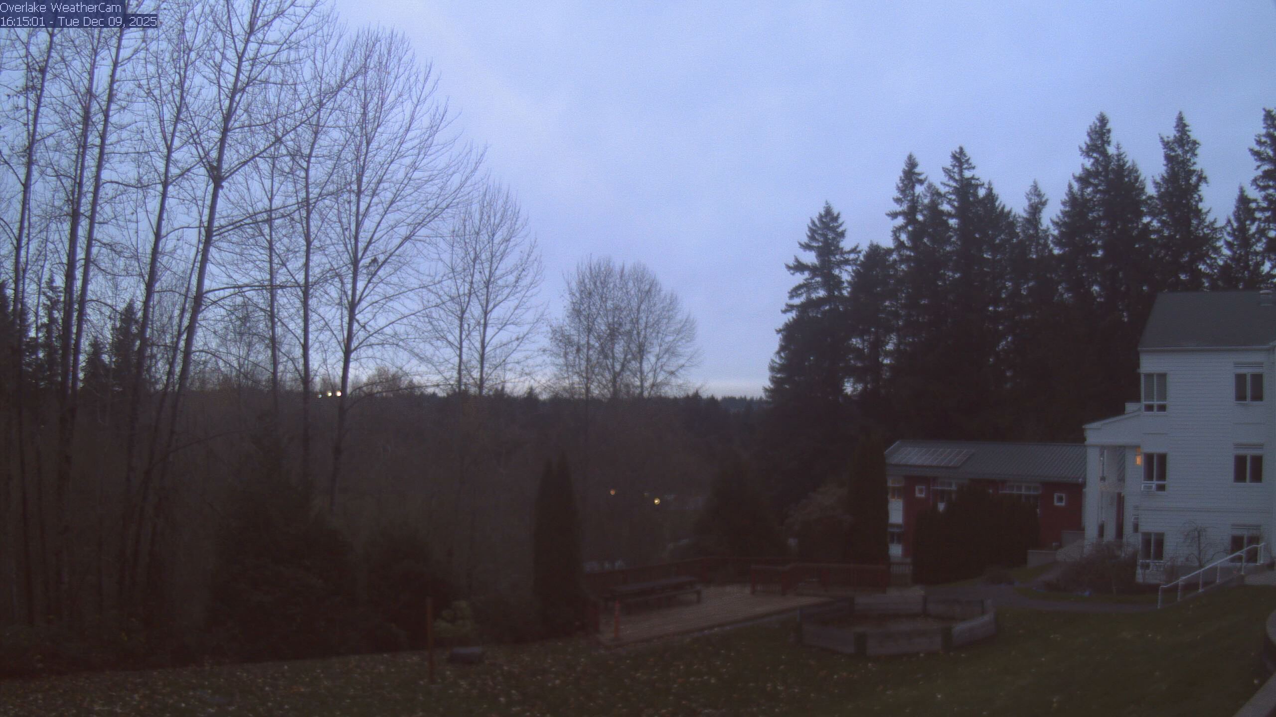 Thumbnail for current weather camera view from The Overlake School in Redmond, Washington