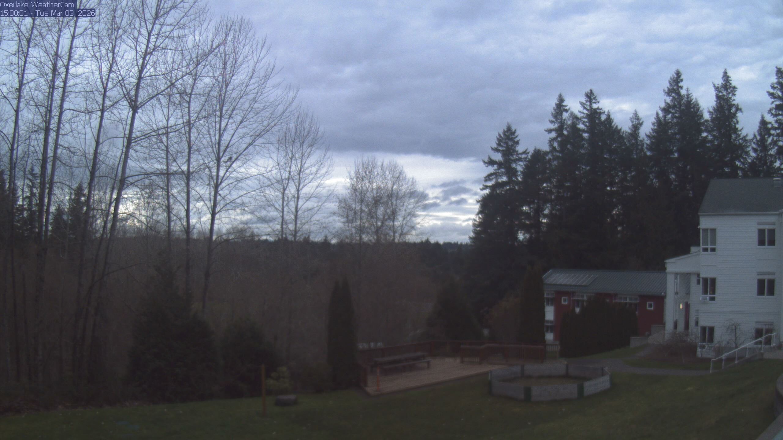 Thumbnail for current weather camera view from The Overlake School in Redmond, Washington
