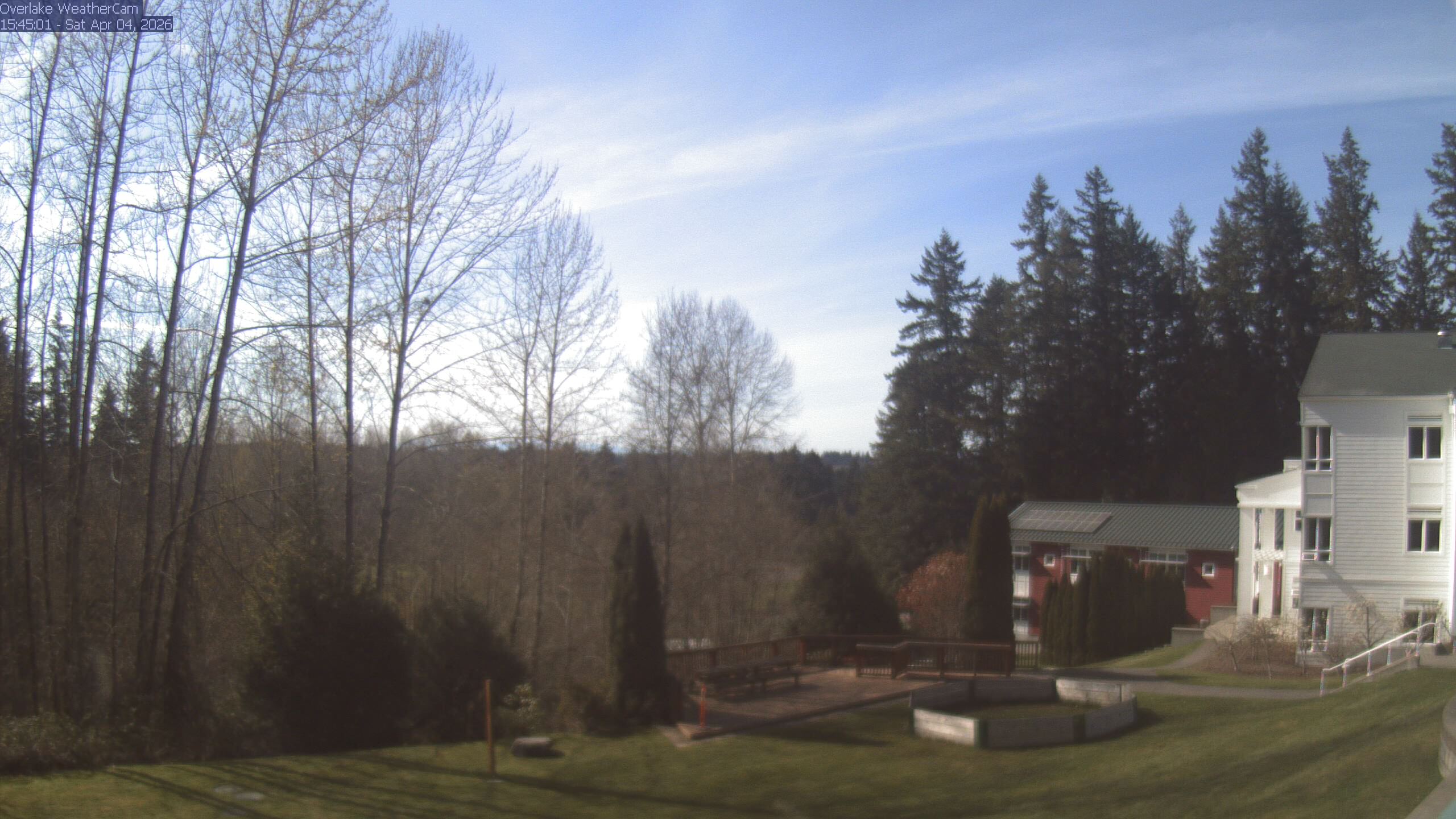 Thumbnail for current weather camera view from The Overlake School in Redmond, Washington