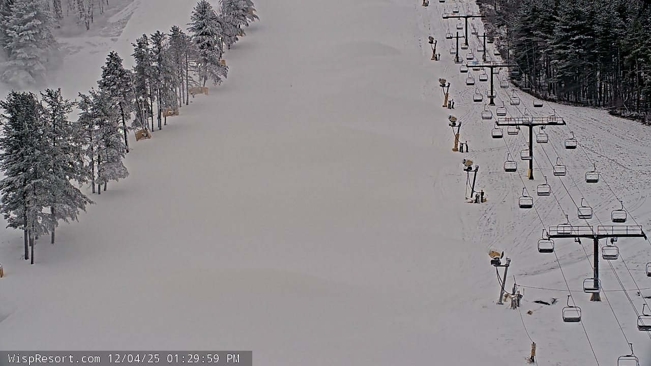 Thumbnail for current weather camera view from Wisp Ski Resort in McHenry, Maryland