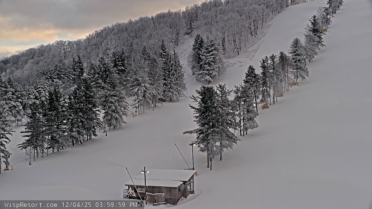 Thumbnail for current weather camera view from Wisp Ski Resort in McHenry, Maryland