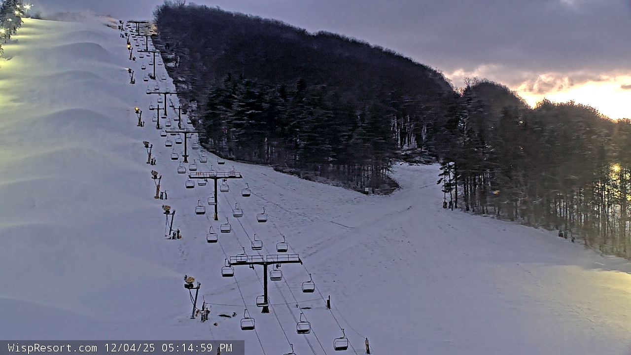 Thumbnail for current weather camera view from Wisp Ski Resort in McHenry, Maryland