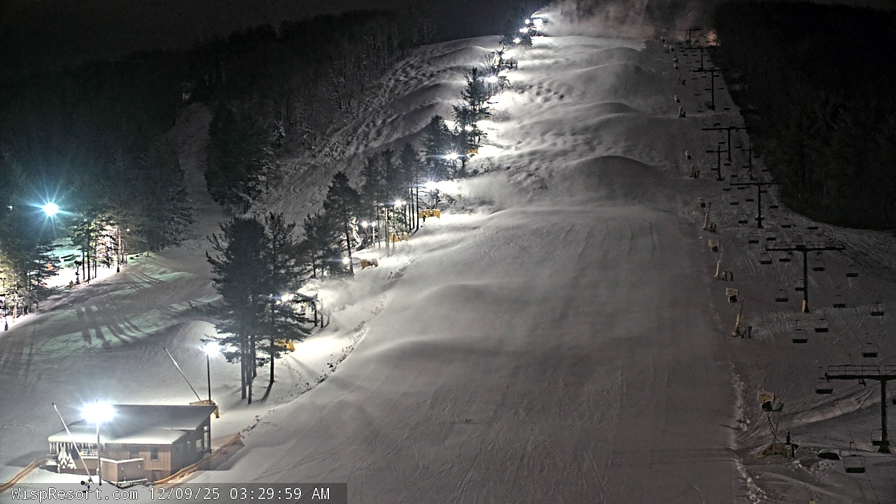 Thumbnail for current weather camera view from Wisp Ski Resort in McHenry, Maryland