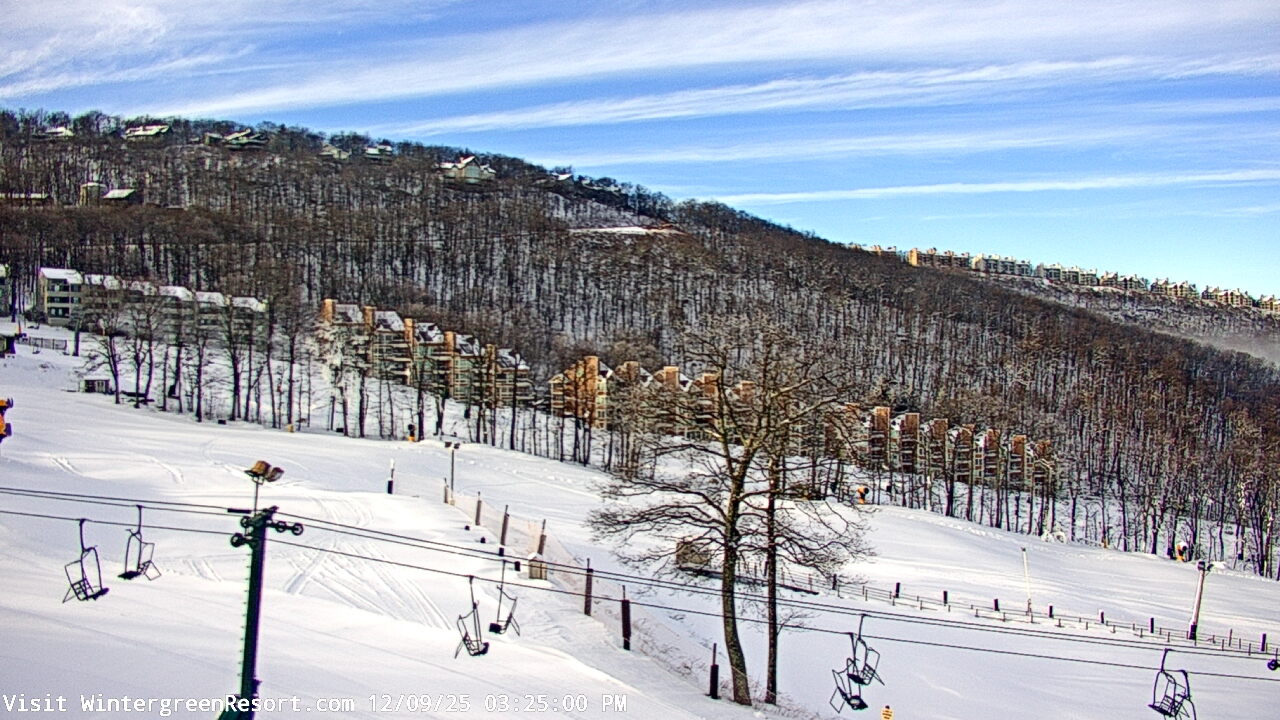 Thumbnail for current weather camera view from Wintergreen Mtn. at 3600 ft. elev. in Roseland, Virginia